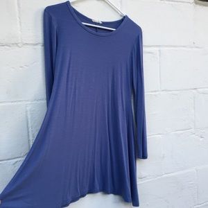 Slate Blue Mini Dress Long Sleeve Wms M